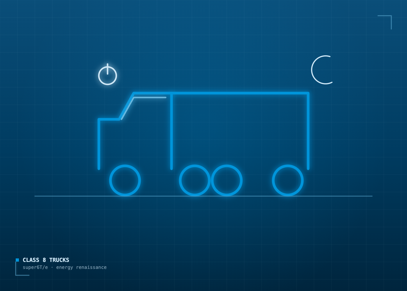 Class 8 truck auxiliary power blueprint illustration